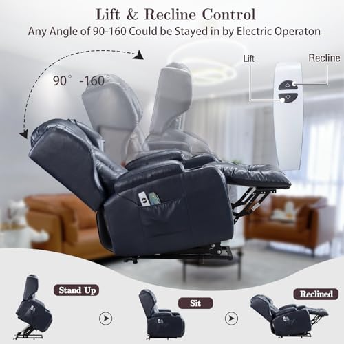 Electric Power Lift Recliner Chair with Massage & Heat J828