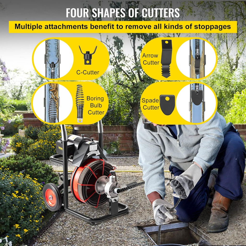 75 Ft x 3/8 Inch Open Drain Cleaning Machine X339