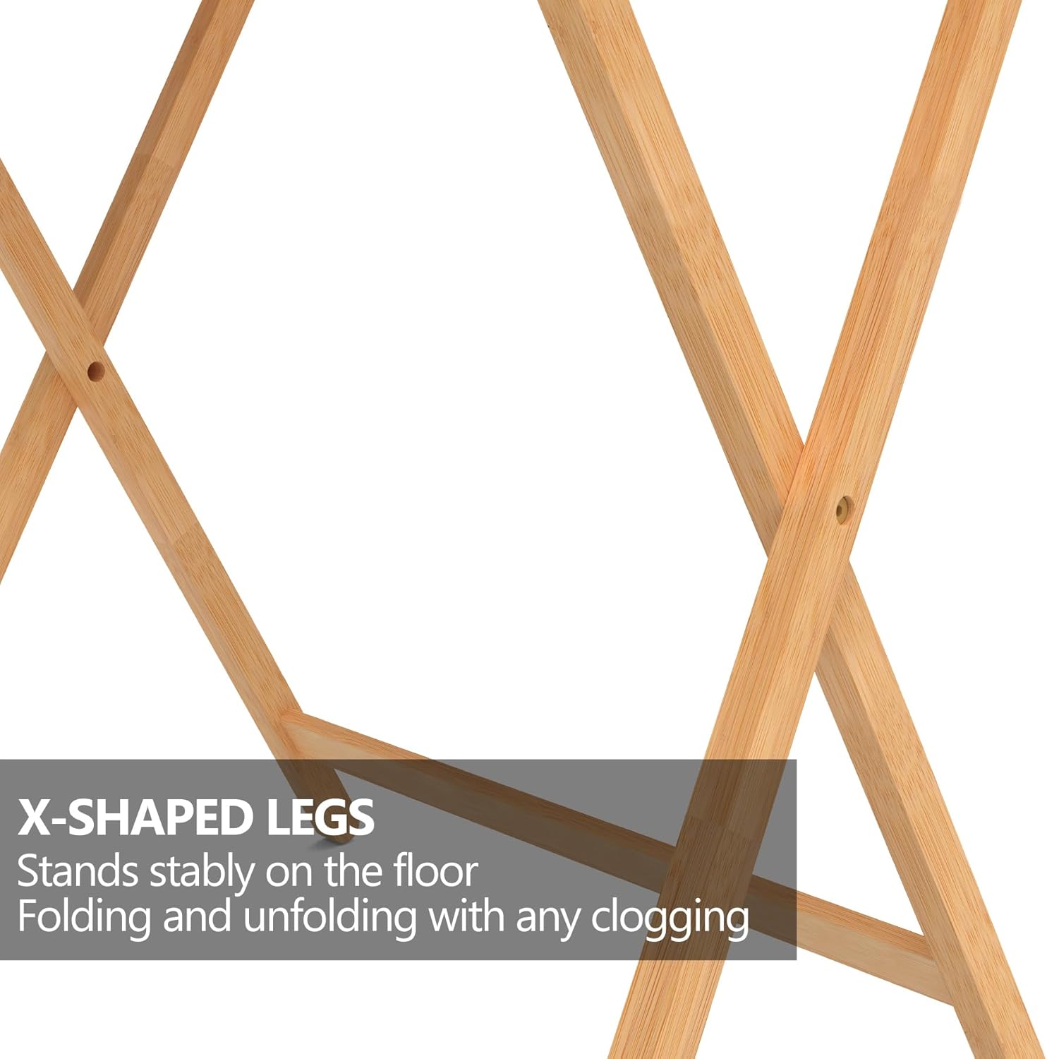 Folding TV Tray Table Set of 2, Bamboo F5543