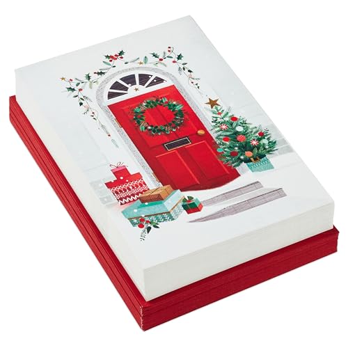 40 Cards and 40 Envelopes Red Front Door Boxed Christmas Cards W451