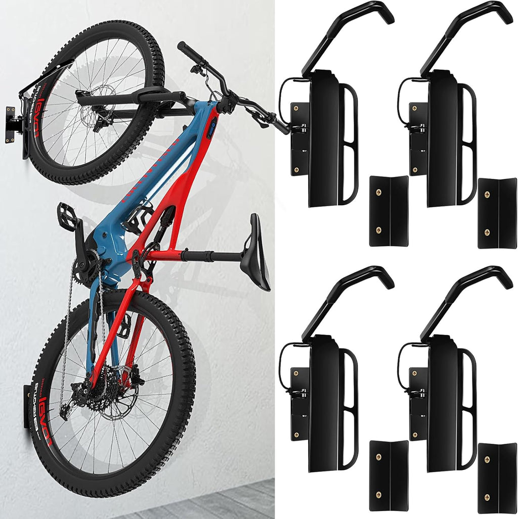 Black Swivel Bike Rack Wall Mount 4 Pcs Y2246