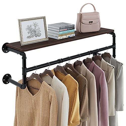 45.5in Industrial Pipe Wall Mounted Garment Rack R355018