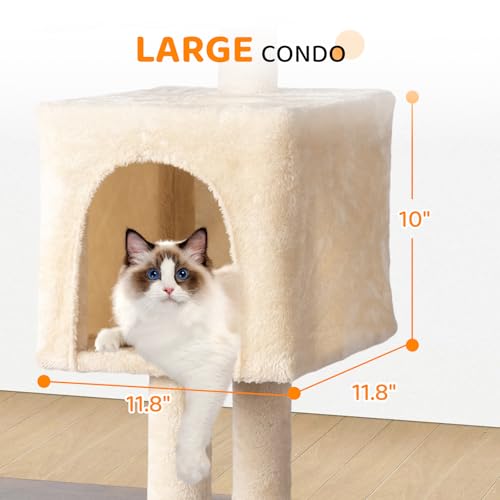Gray Wooden Cat Tree with Litter Box and Scratching Posts U857