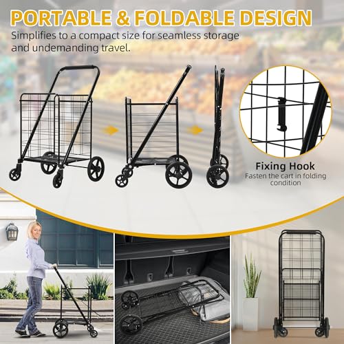 Folding Shopping Cart with Wheels X662