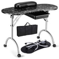Black Portable Manicure Table with Drawer and Casters V59577