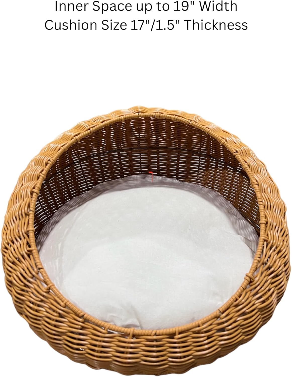 Poly Rattan Pet Bed Basket with Removable Washable Cushion Y895