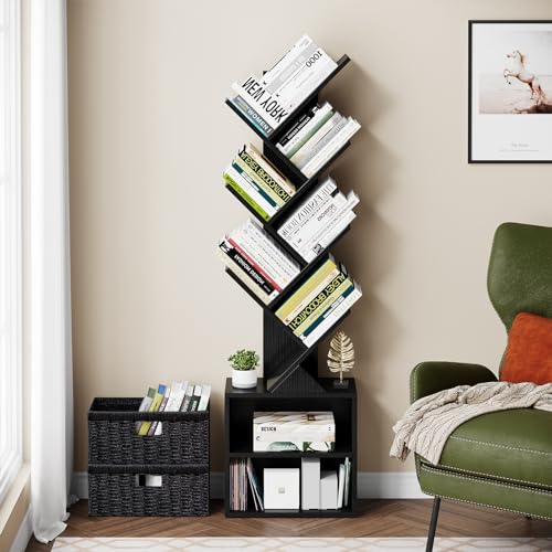 6 Tier Wood Bookshelf with Storage Drawer G5741
