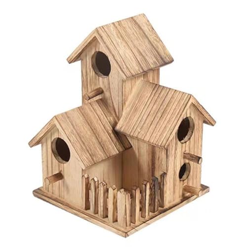 4 Hole Wooden Bird House C987