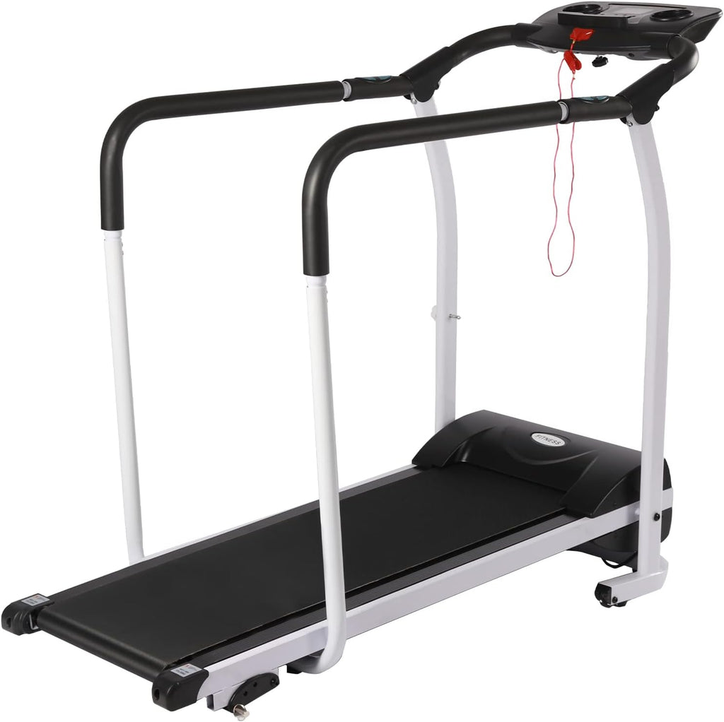 Walking Treadmill with Full Length Handrails, LCD Display, Foldable, 300 lbs Capacity I3672