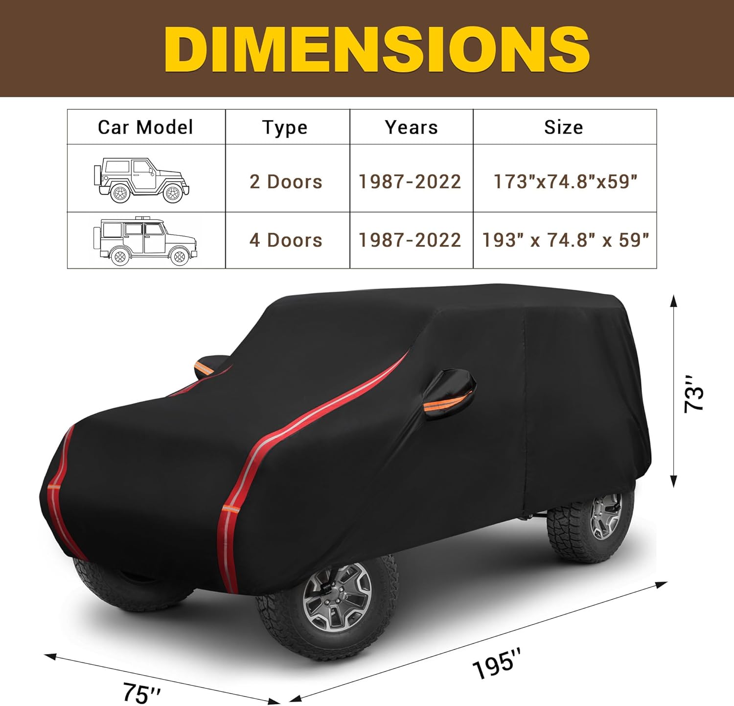 210D Oxford Cloth Car Cover for 4 Door with Windproof Straps Y8471