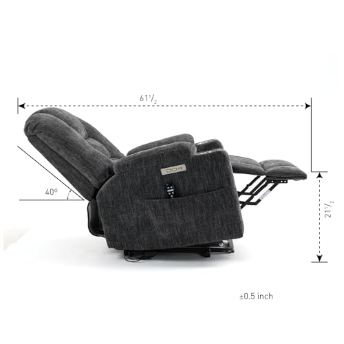 Grey Power Lift Recliner Chair with Massage and Heat Z1420