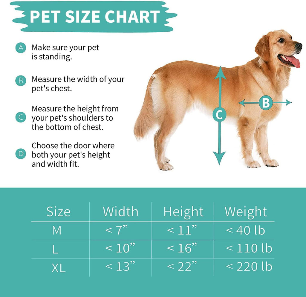 Large Pet Door Aluminum Dog Door Cat Door with Slide-in Lock Panel and Magnetic Flaps O208