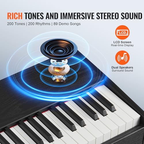 88 Key Fully Weighted Digital Piano with Speakers C73069