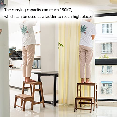 2-Step Folding Solid Wood Step Stool W1077