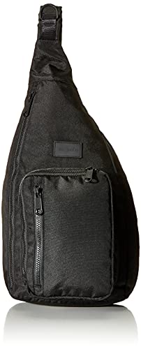 Black Recycled Sling Backpack Q53211