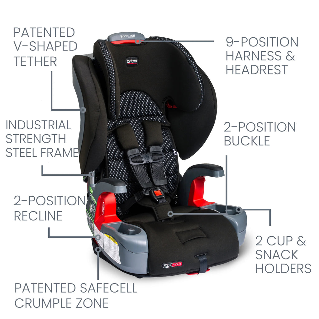 Cool Flow Grey 2-in-1 High Back Booster Car Seat O630121
