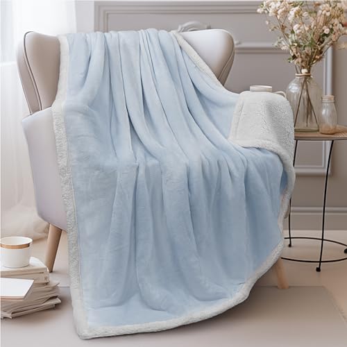 50 x 60 Inches Reversible Microfiber Sherpa Fleece Throw Blanket H31338