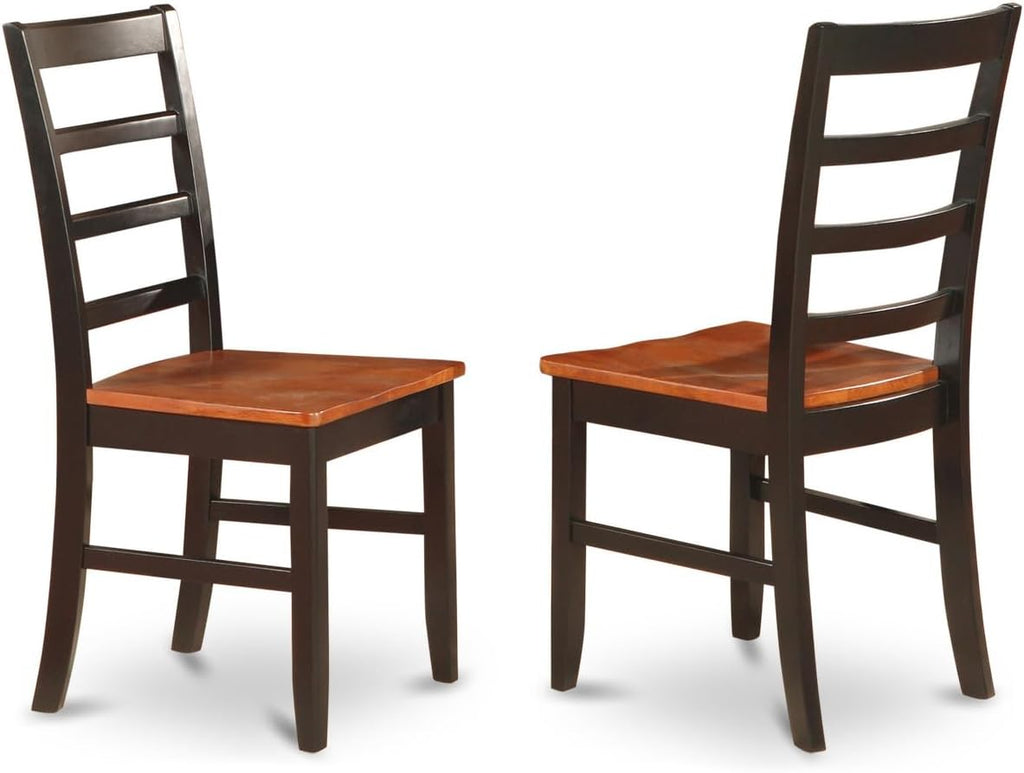 9 Pc Kitchen Table and Chair Set in Black and Cherry Finish Z6920