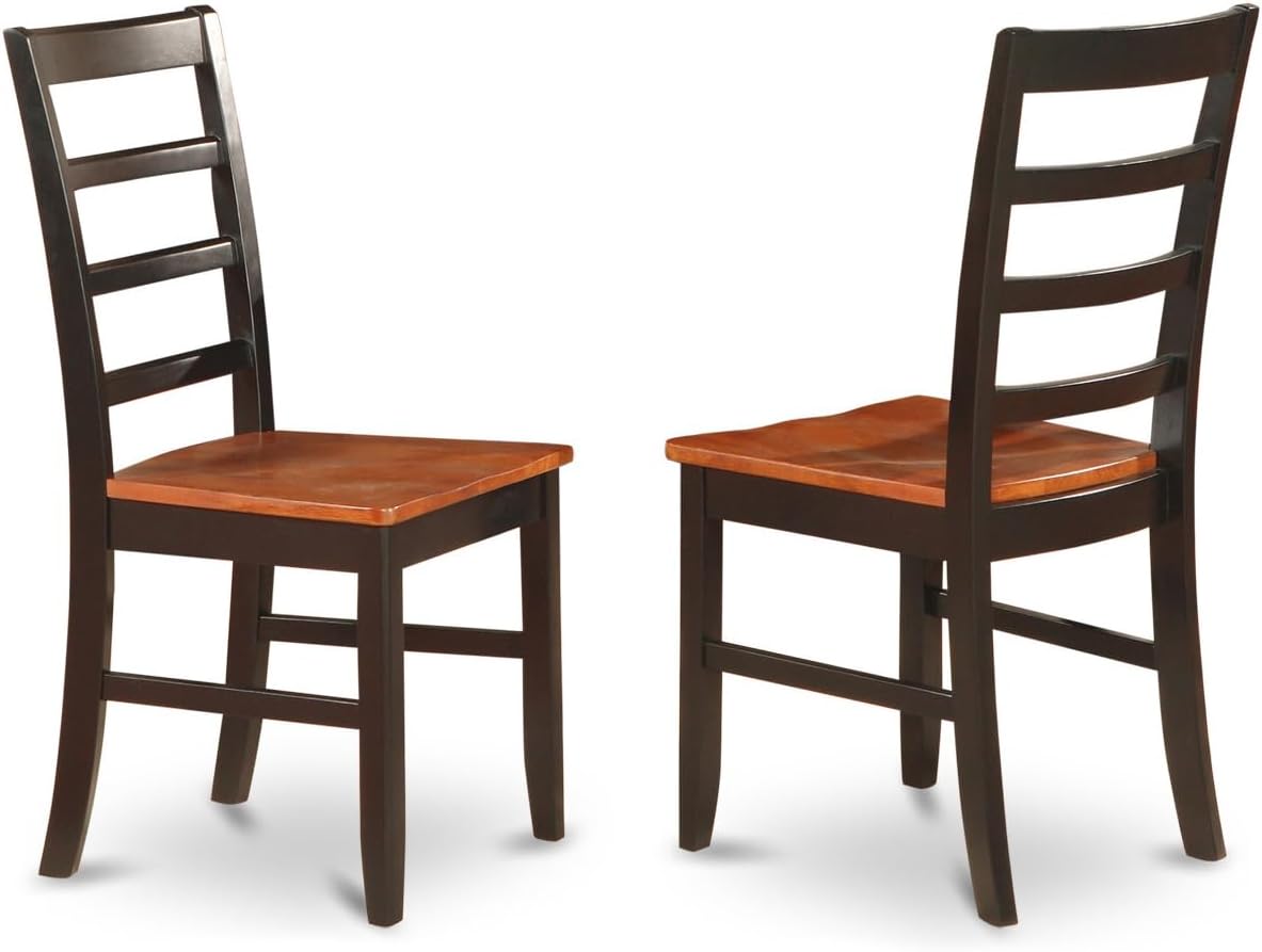 9 Pc Kitchen Table and Chair Set in Black and Cherry Finish Z6920