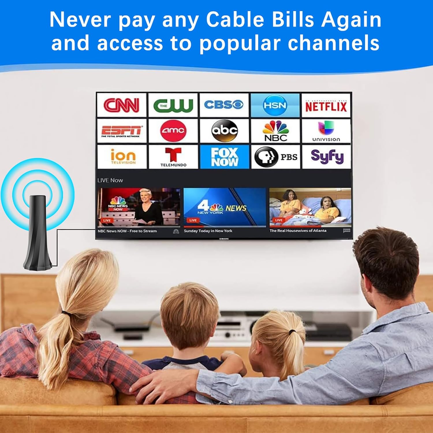 Digital TV Antenna with 25ft Coaxial Cable N92682
