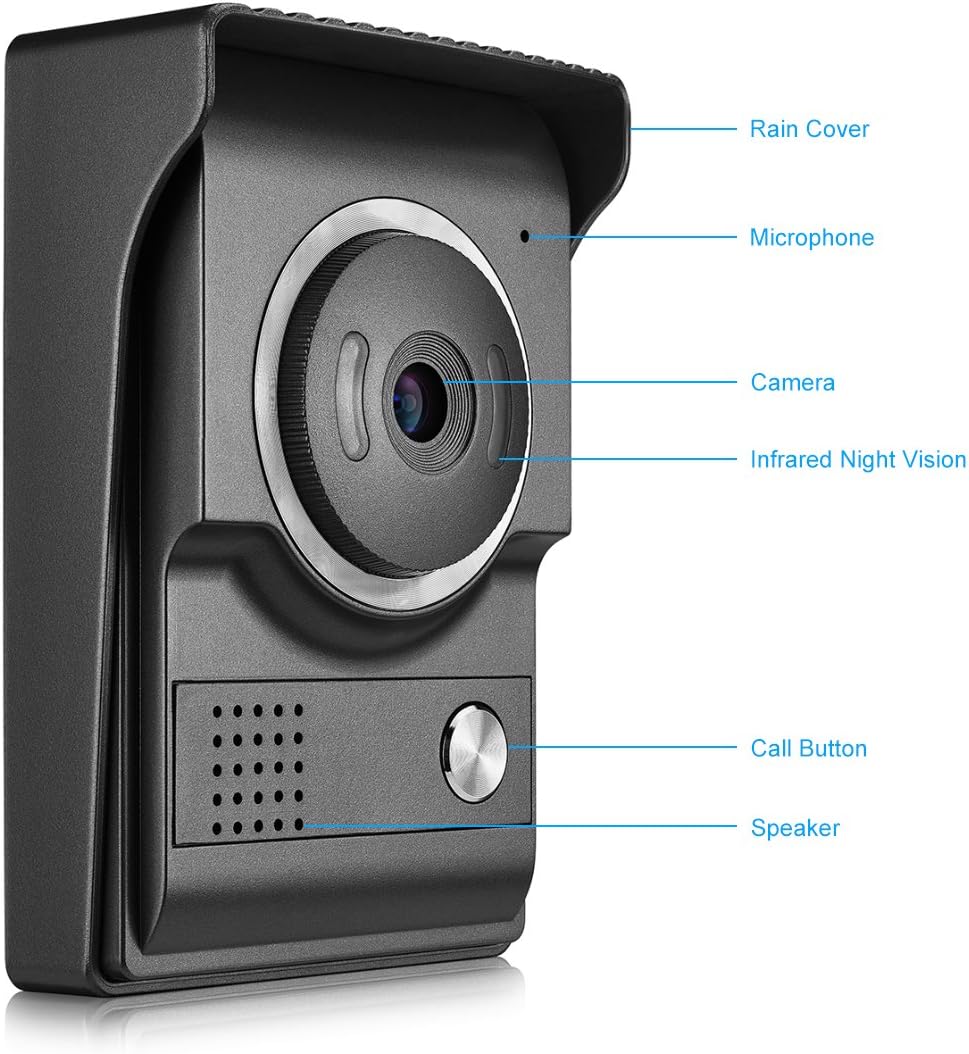 Wired 7 Inches Video Intercom System with HD Camera X7701