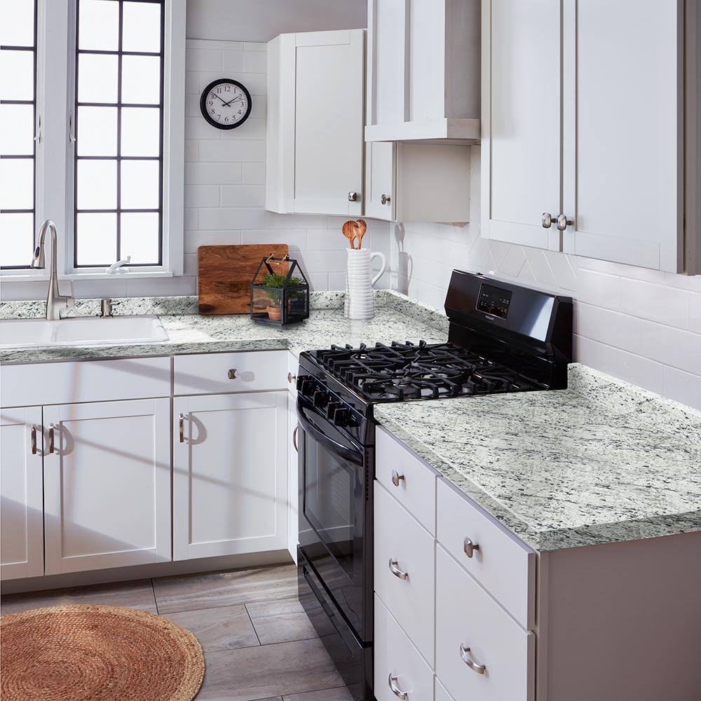 8 ft. Cream Laminate Countertop D296