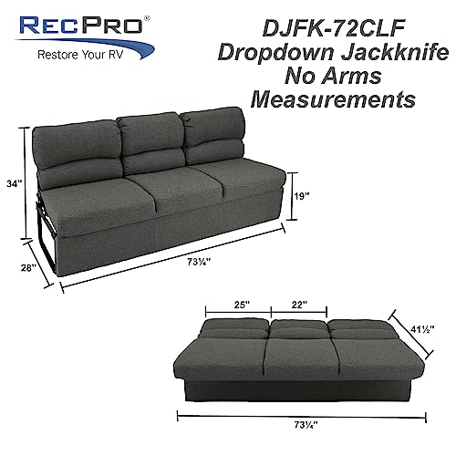 72" RV Jackknife Sleeper Sofa with Drop-Down Console Cloth Fabric D52119