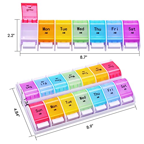 Monthly Pill Organizer 2 Times A Day, 30 Day Medicine Organizer, AM PM Pill Cases, 4 Week Pill Box C73008