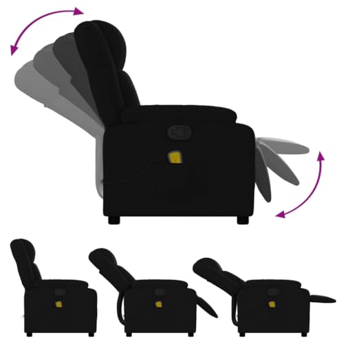 Black Fabric Massage Recliner Chair with 6Point Vibration Massage X968702