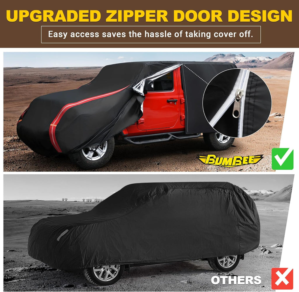 210D Oxford Cloth Car Cover for 4 Door with Windproof Straps Y8471