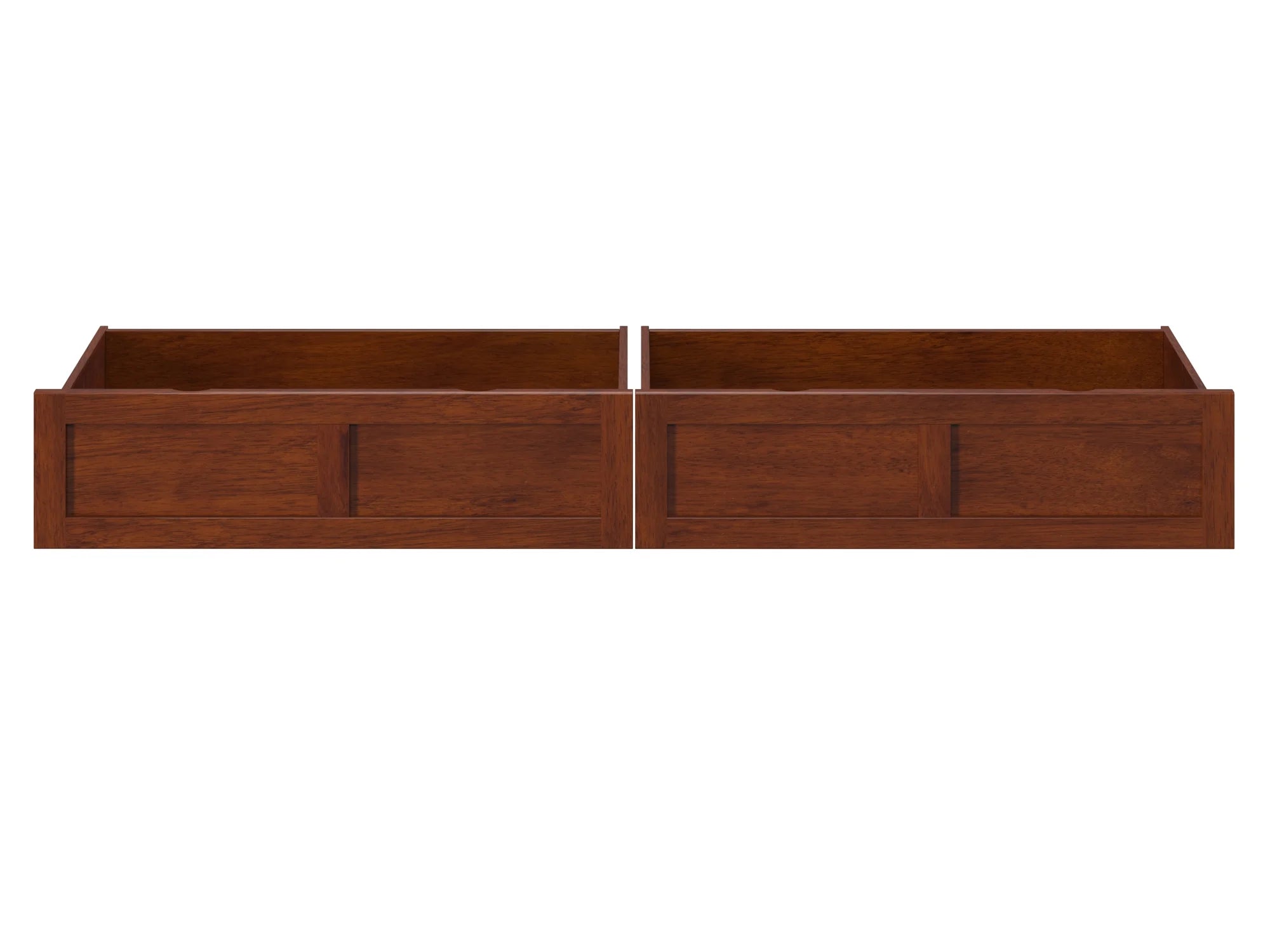 Set of 2 Solid Wood Under Bed Storage Drawers, Walnut P43486