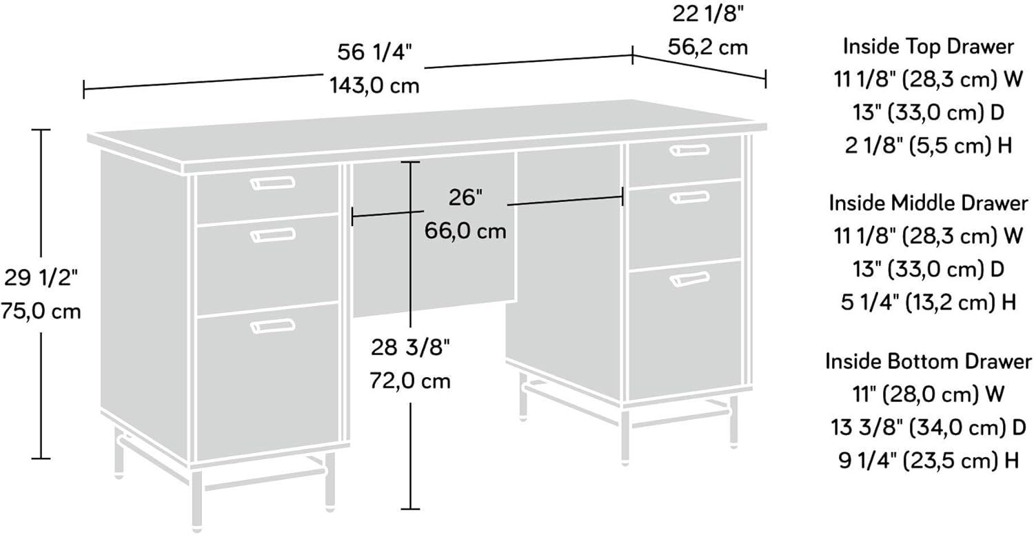 Executive Desk, Sky Oak Finish E69570