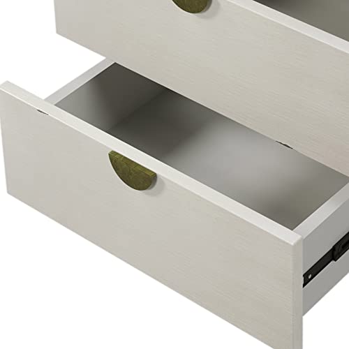 Antique White Rubber Wood Double Dresser V8686
