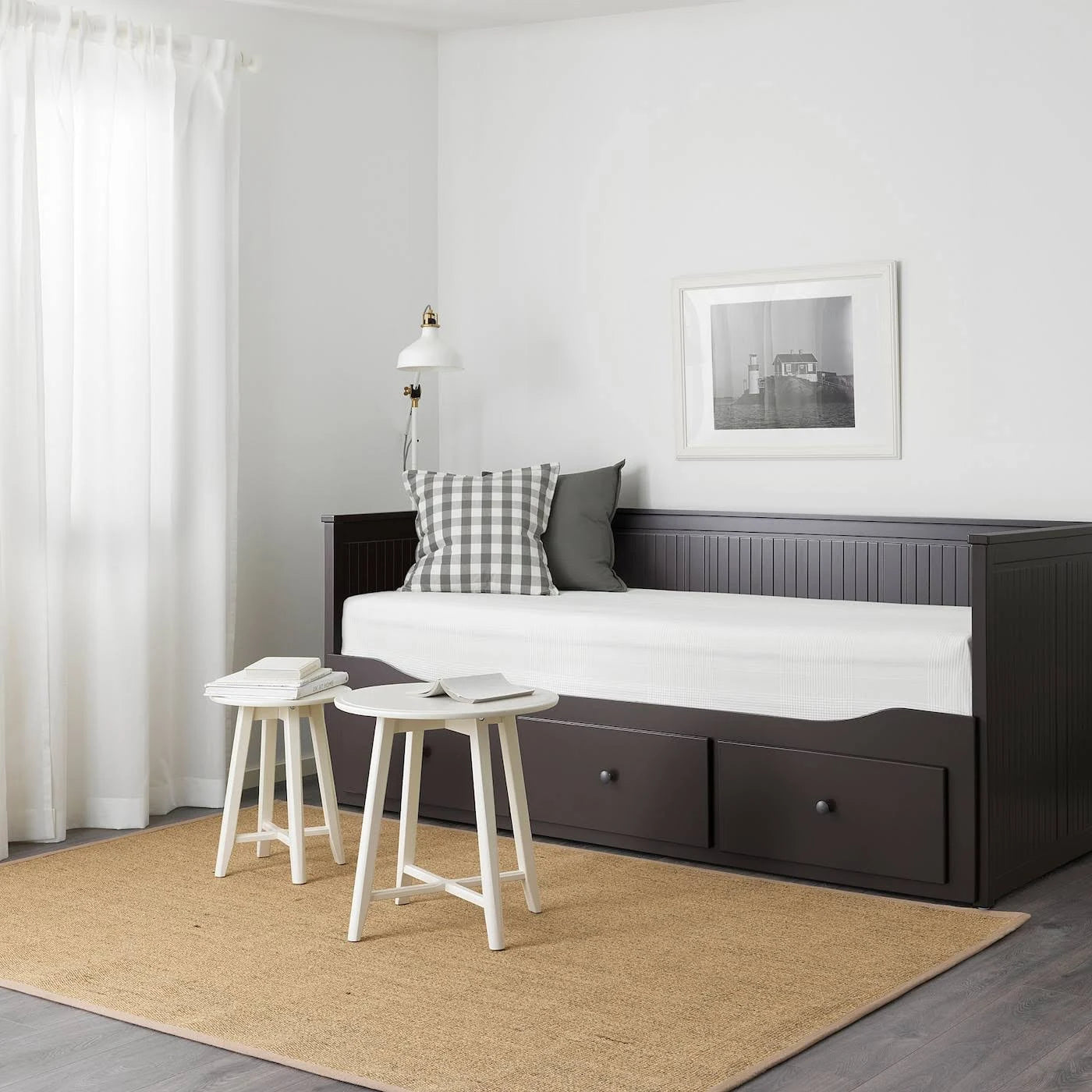 Black-Brown Twin Daybed Frame with 3 Drawers A2432