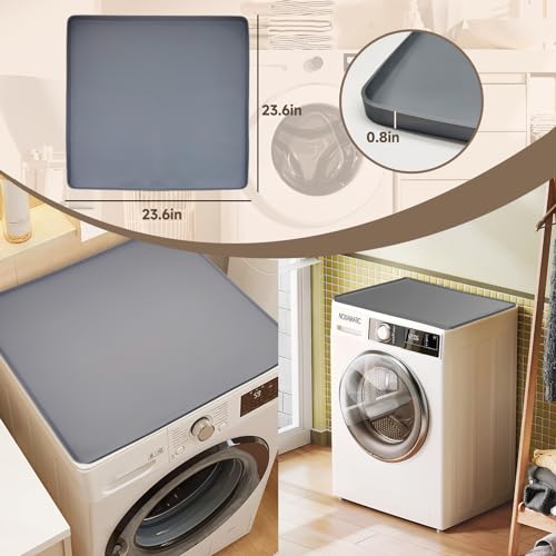 23.6" x 23.6" Silicone Non-slip Waterproof Washer and Dryer Top Protector Mat T353