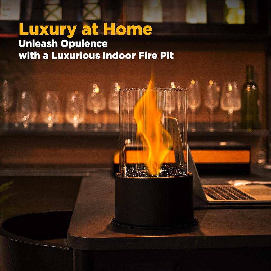 Black and White Stone Design Tabletop Fire Pit R491763