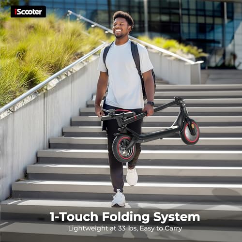Electric Scooter, 18/12 Miles Long Range, 22/19/18 Mph Top Speed, Double Braking Systems O9153