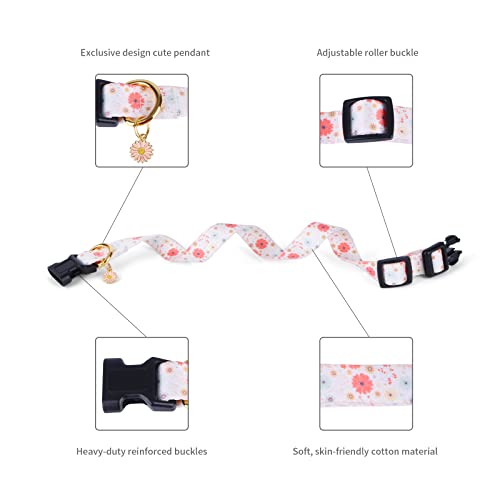 White Peach Dog Collar with Pendant (Small) H2361