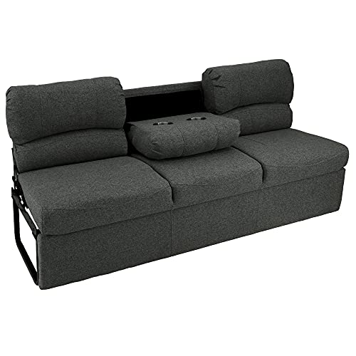 72" RV Jackknife Sleeper Sofa with Drop-Down Console Cloth Fabric D52119