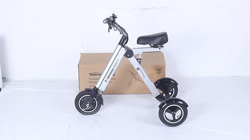 Electric Scooter 3 Wheels Foldable Trike with Seat, Light Weight, 10 Inch Pneumatic Tires I6085