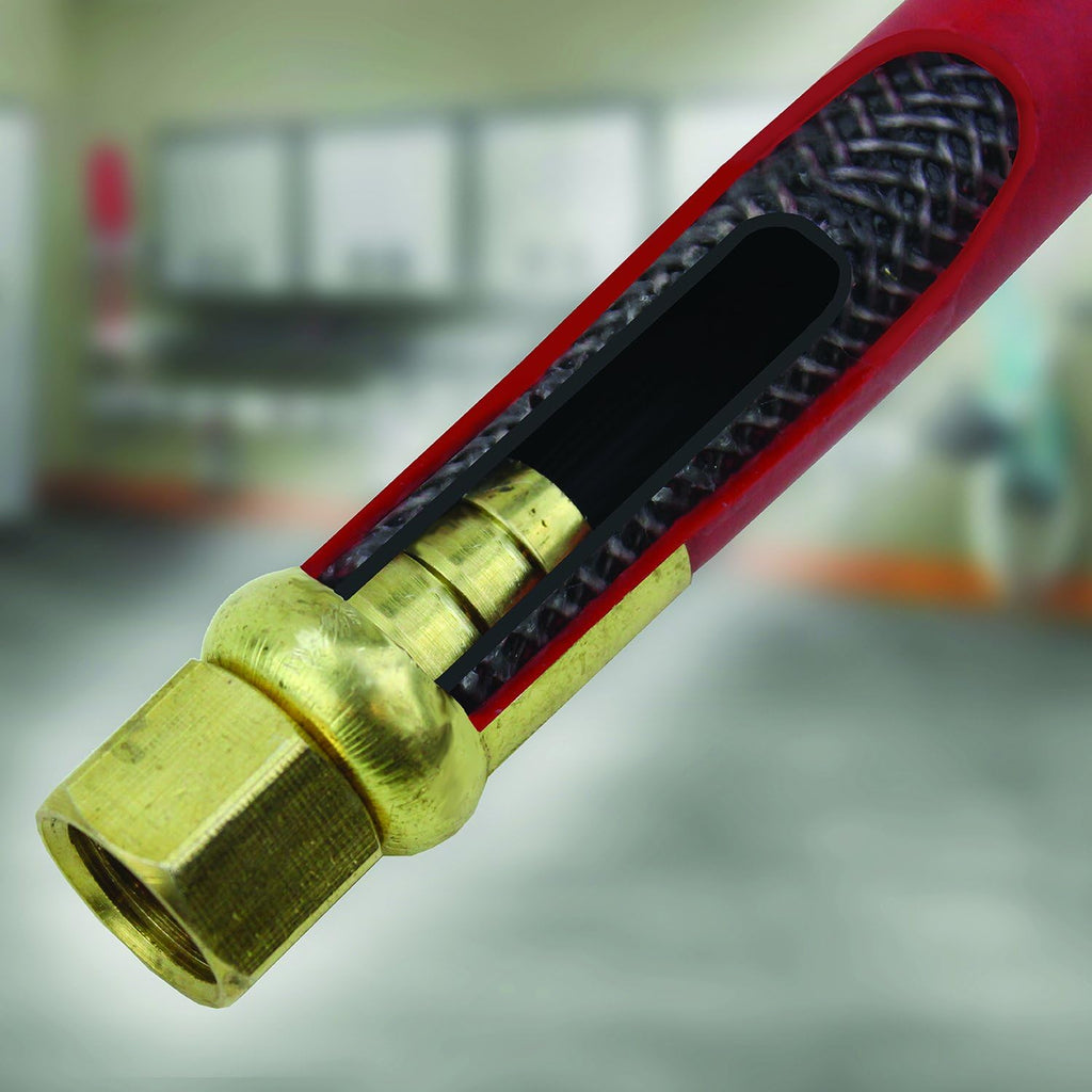 Steel Dual Arm Auto-Retractable Air Hose Reel with 3 ft. Rubber Hose W7319