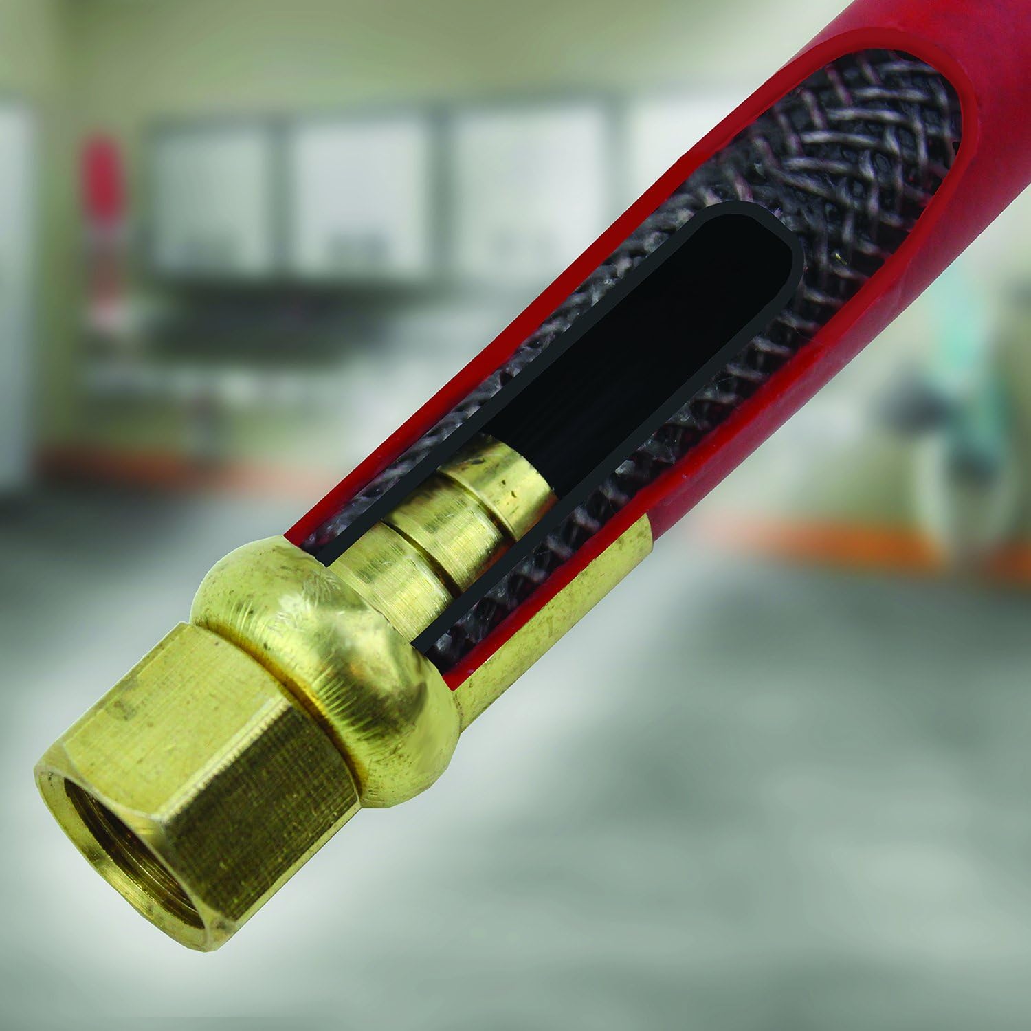 Steel Dual Arm Auto-Retractable Air Hose Reel with 3 ft. Rubber Hose W7319