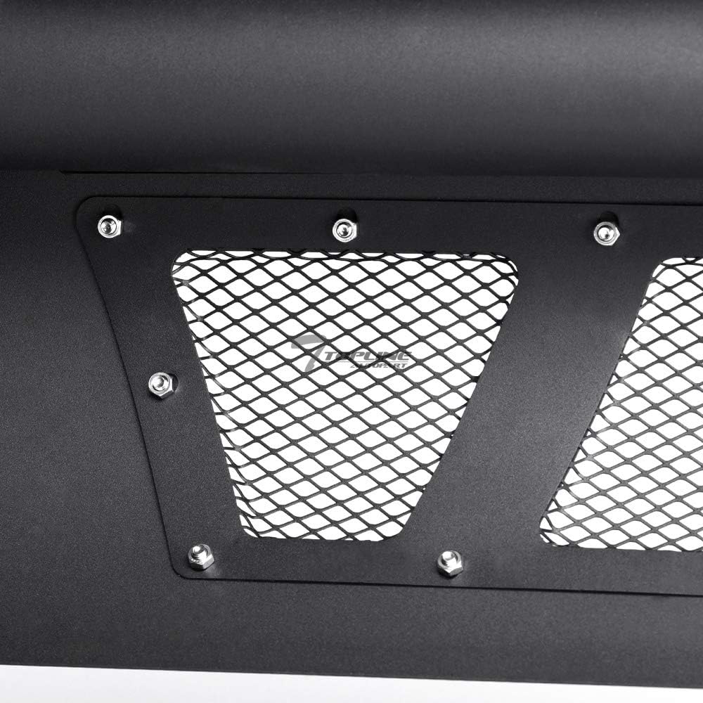 Matte Black Mesh Bull Bar Brush Push Front Bumper Grill Guard With Skid Plate T868