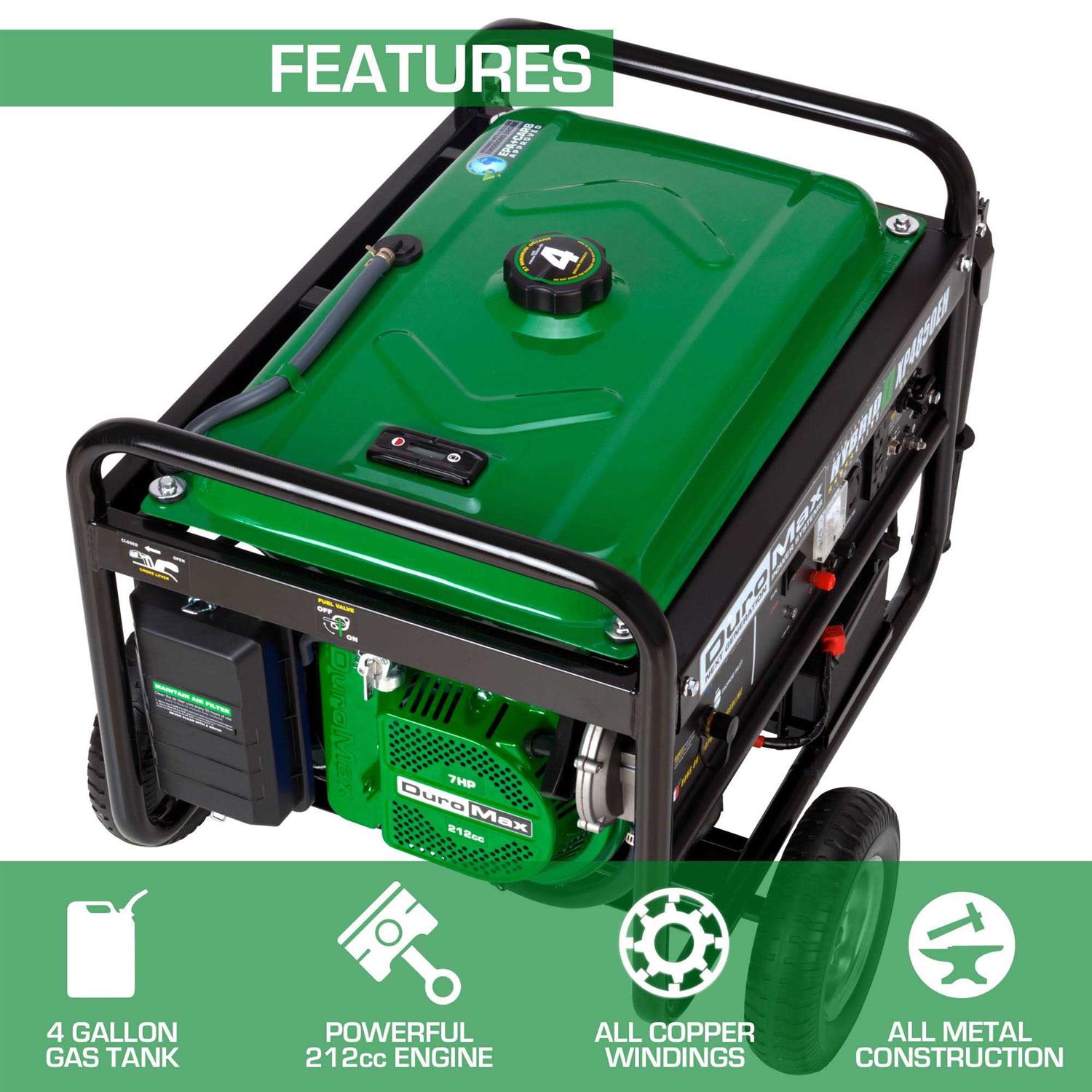 Dual Fuel 4850 Watt Electric Start Portable Generator Y95958