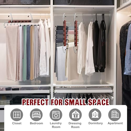 Mahogany Wooden Pants Hangers 2 Pack W270502
