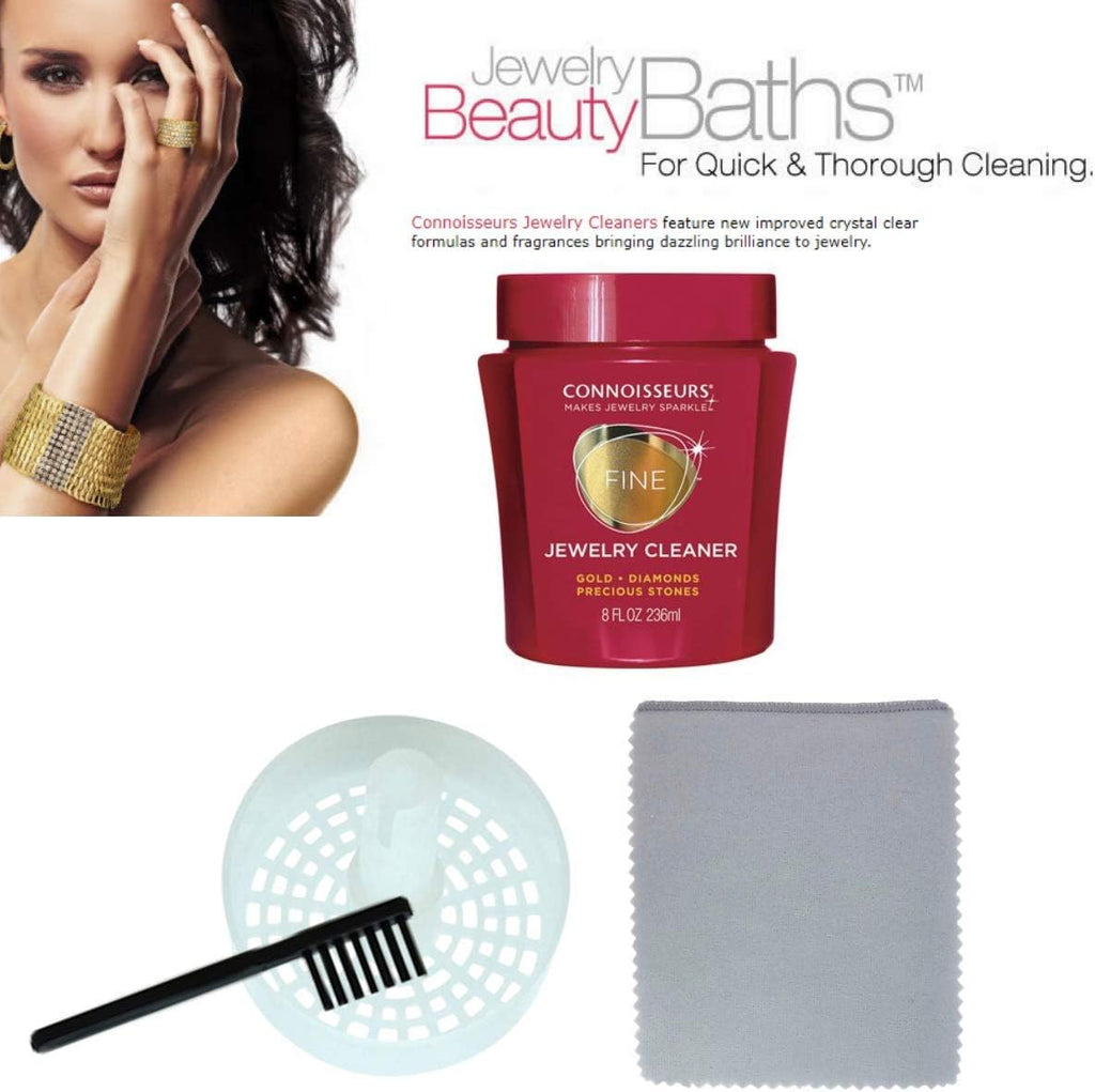 Jewelry Cleaner with Polishing Cloth, Basket and Brush, Pack of 2 F620693