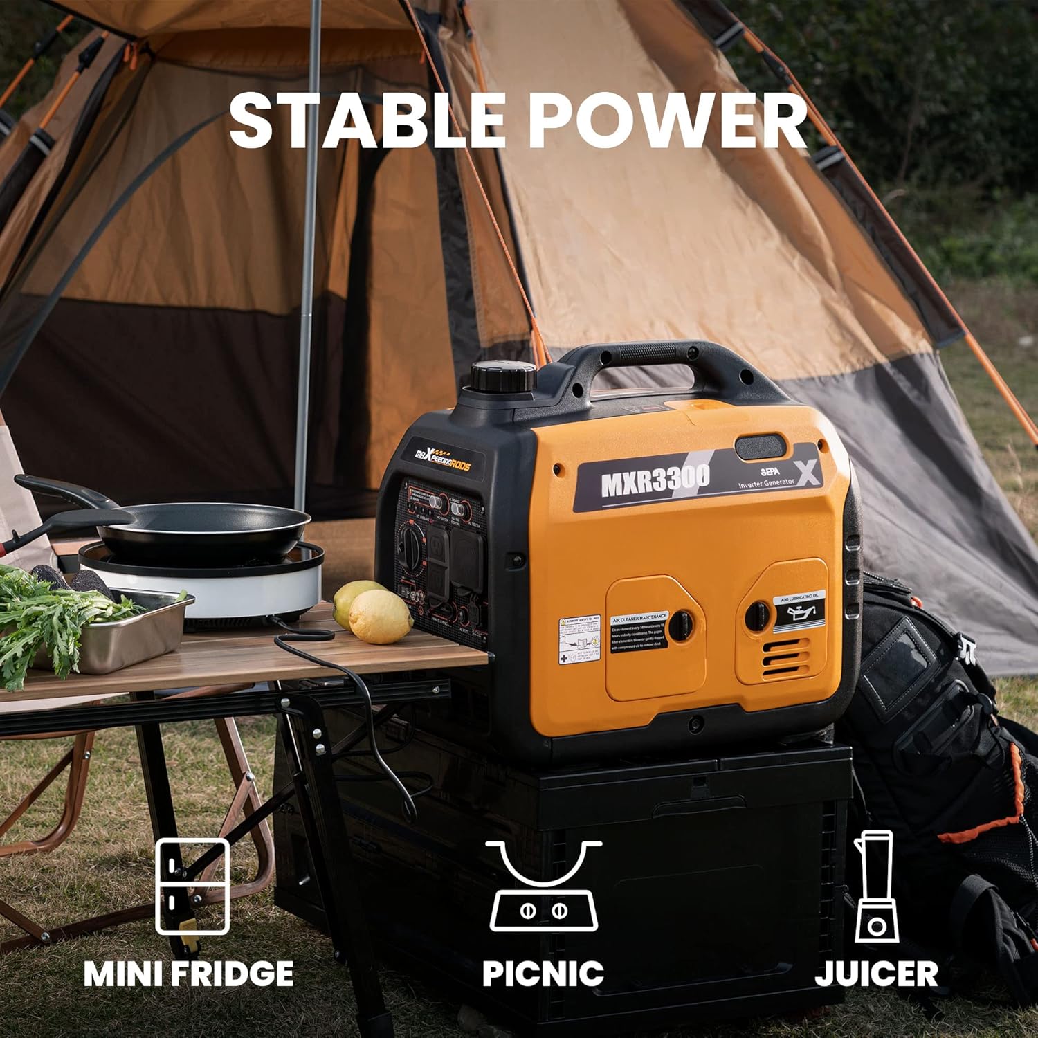 Portable Inverter Generator 3000W/3300W, Gas Powered Quiet Generator, EPA Compliant S2057