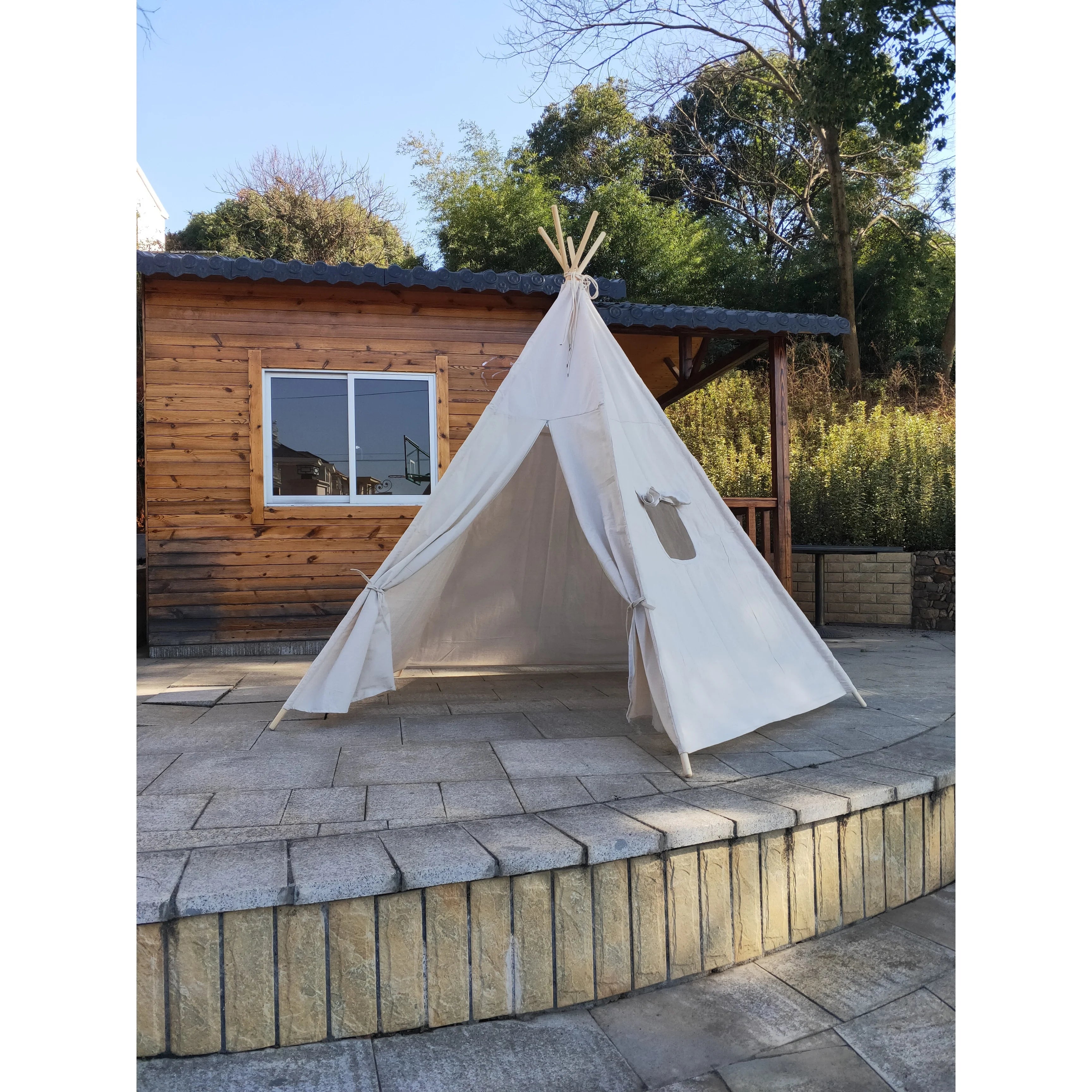 8 Ft OffWhite Teepee Tent N85575