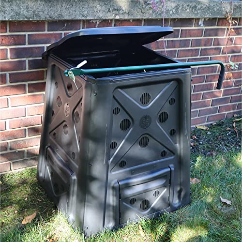 Black 65 Gallon Outdoor Compost Bin with Lid G4808