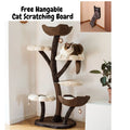 Natural Blossom Flower Woven Tree Branches Large Cat Tree 6-Level Cat Tower with Hammock Foam-Padded Perches Basket U436187
